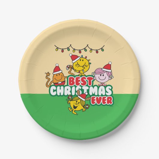 Mr Men Little Miss Best Christmas Ever Pappteller (Vorderseite)