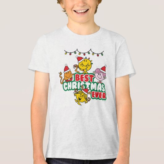 Mr Men Little Miss Best Christmas Ever Tri-Blend Shirt (Vorderseite)