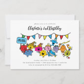 Mr Men Little Miss Birthday Einladung (Vorderseite)