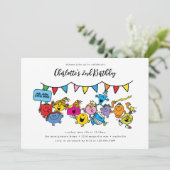Mr Men Little Miss Birthday Einladung (Stehend Vorderseite)