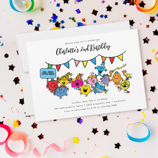 Mr Men Little Miss Birthday Einladung