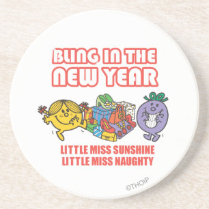 Mr Men Little Miss Bling im neuen Jahr Getränkeuntersetzer