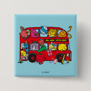 Mr Men & Little Miss Bus Button