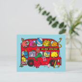 Mr Men & Little Miss Bus Postkarte (Stehend Vorderseite)