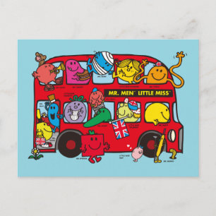 Mr Men & Little Miss Bus Postkarte