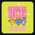Mr Men Little Miss Christmas Belles Quadratischer Aufkleber<br><div class="desc">Feiern Sie den Urlaub mit diesem bezaubernden und festlichen Mr Men und Little Miss Weihnachtsdesign. Mit ihrer kleinen Miss Weihnachten und ihrer kleinen Miss Holly, die als bezaubernde Weihnachtsbellen gekleidet ist, mit heiligen Akzenten und fröhlichem Lächeln, ist dieses Design perfekt, um Ihren Weihnachtskarten, Dekorationen, Geschenken und vielem mehr eine Touch...</div>