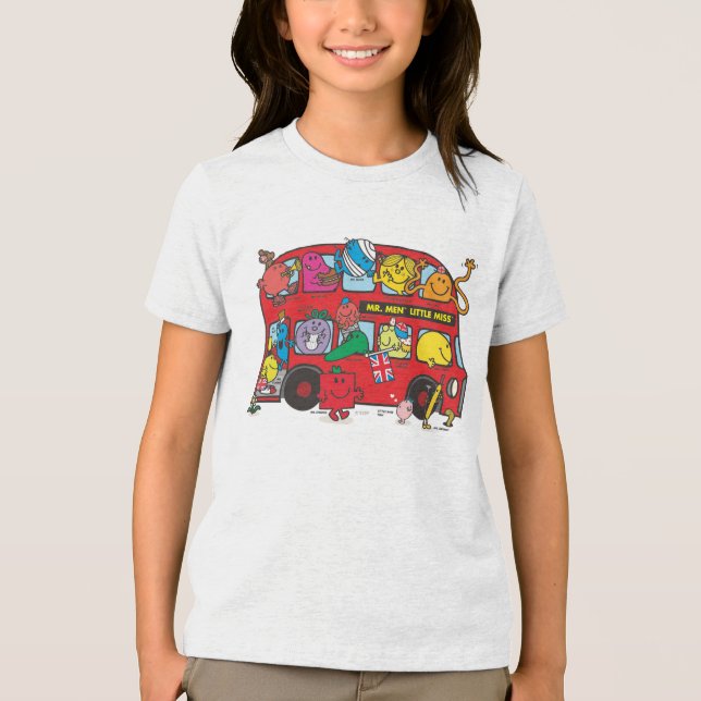 Mr Men & Little Miss Crowded Bus Tri-Blend Shirt (Vorderseite)