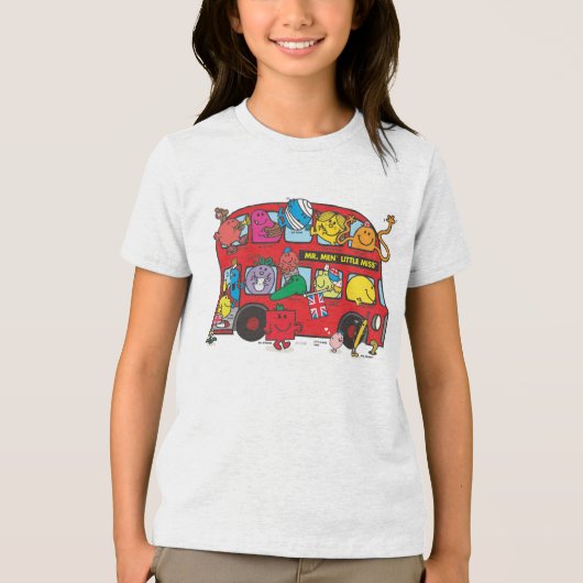 Mr Men & Little Miss Crowded Bus Tri-Blend Shirt (Vorderseite)