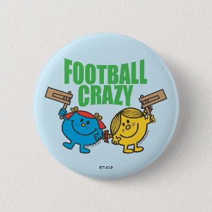 Mr Men Little Miss Football Crazy Button