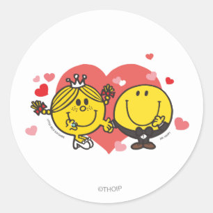 Mr Men Little Miss Happy Sunshine Wedding Runder Aufkleber