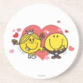 Mr Men Little Miss Happy Sunshine Wedding Sandstein Untersetzer (Vorne)