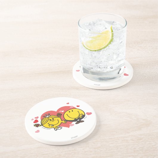 Mr Men Little Miss Happy Sunshine Wedding Sandstein Untersetzer (Seite)