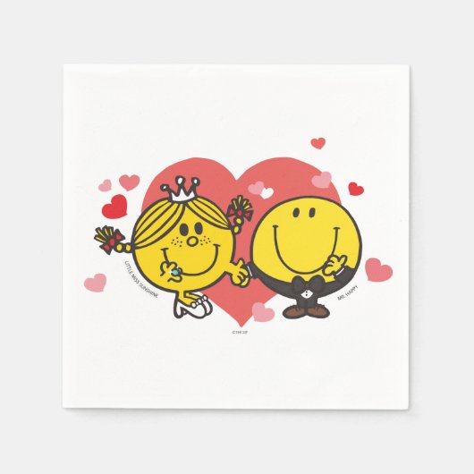Mr Men Little Miss Happy Sunshine Wedding Serviette (Vorderseite)