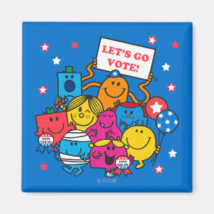 Mr Men Little Miss Lass uns abstimmen! Magnet