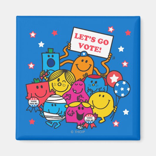 Mr Men Little Miss Lass uns abstimmen! Magnet (Vorne)
