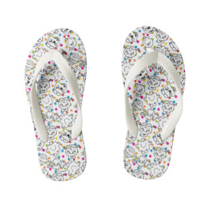 Mr Men & Little Miss Regenbogen-Punkte-Muster Kinderbadesandalen