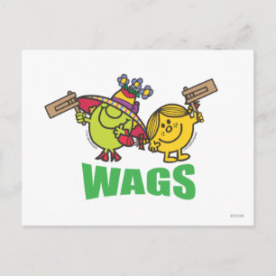 Mr Men Little Miss Wags Postkarte