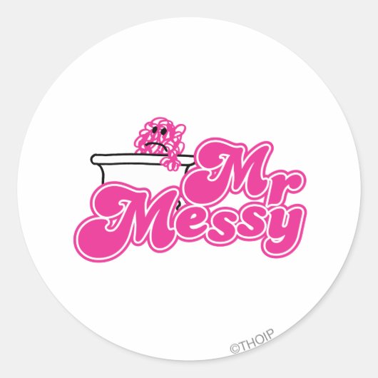 Mr. Messy | Badewanne Soaking Runder Aufkleber (Vorderseite)
