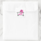 Mr. Messy | Bathtub-Logo Quadratischer Aufkleber (Tasche)