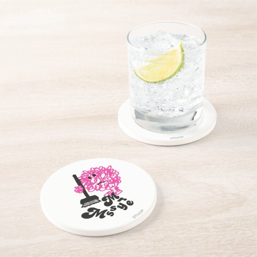 Mr. Messy | Broom & Name Getränkeuntersetzer (Seite)