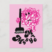 Mr. Messy | Broom & Name Postkarte (Vorderseite)