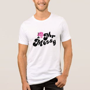 Mr. Messy   Cleaning With Broom Tri-Blend Shirt