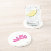 Mr. Messy | Funkelrosa Name Getränkeuntersetzer (Seite)