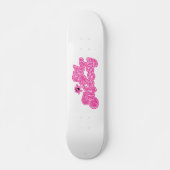Mr. Messy | Funkelrosa Name Skateboard (Vorne)