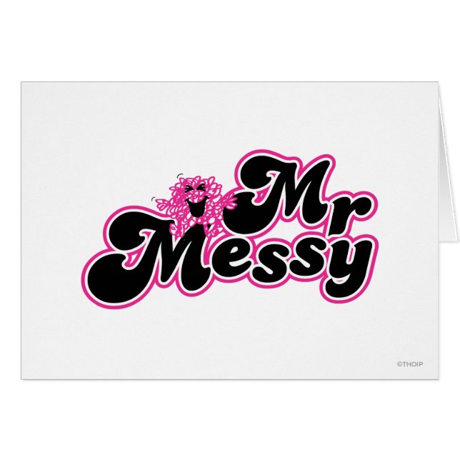 Mr. Messy | Große schwarz-rosa Buchstaben (Vorderseite (Horizontal))