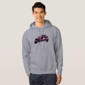 Mr. Messy | Große schwarz-rosa Buchstaben Hoodie (Vorne ganz)
