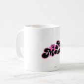 Mr. Messy | Große schwarz-rosa Buchstaben Kaffeetasse (Vorderseite Links)