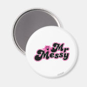 Mr. Messy | Große schwarz-rosa Buchstaben Magnet (Vorderseite/Rückseite)