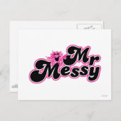 Mr. Messy | Große schwarz-rosa Buchstaben Postkarte (Vorne/Hinten)