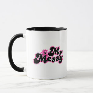 Mr. Messy   Große schwarz-rosa Buchstaben Tasse