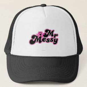 Mr. Messy Große schwarz-rosa Buchstaben Truckerkappe