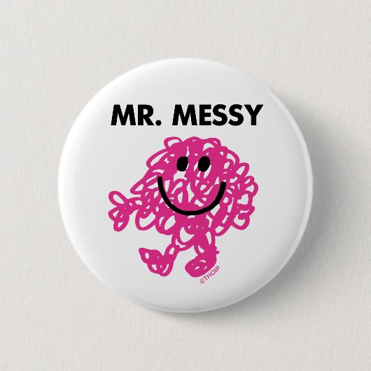 Mr. Messy | Klassische Pose Button (Vorderseite)