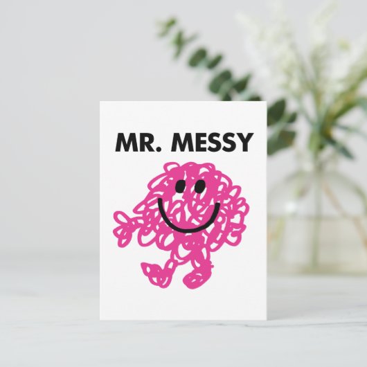 Mr. Messy | Klassische Pose Postkarte (Stehend Vorderseite)