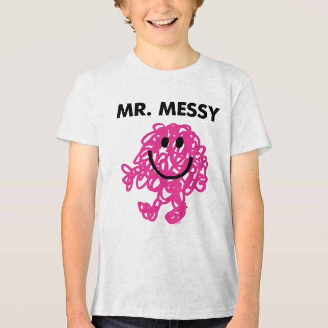 Mr. Messy | Klassische Pose Tri-Blend Shirt (Vorderseite)