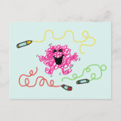 Mr. Messy spielt mit Crayons Postkarte (Vorderseite)