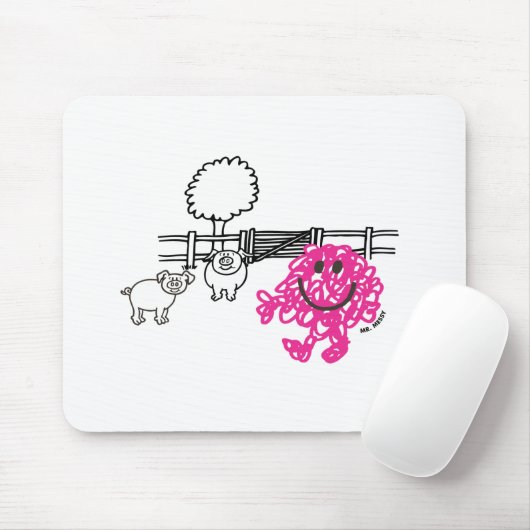 Mr. Messy & Two Pigs Mousepad (Mit Mouse)