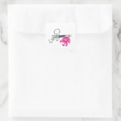 Mr. Messy & Two Pigs Quadratischer Aufkleber (Tasche)