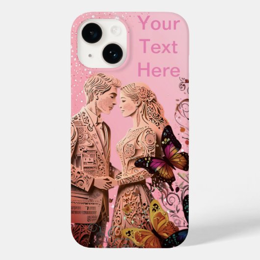 Mr & Miss Loving Couple Just Married Case-Mate iPhone Hülle (Rückseite)