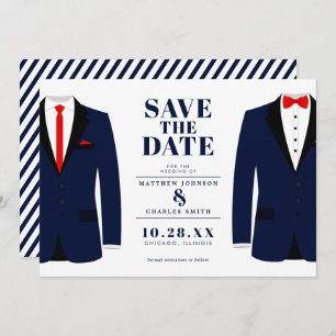 Mr. & Modern Wedding Navy Tux - Save the Date