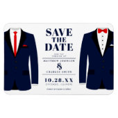Mr. & Modern Wedding Navy Tux - Save the Date Magnet (Horizontal)