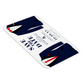 Mr. & Modern Wedding Navy Tux - Save the Date Magnet (Rechte Seite)