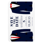 Mr. & Modern Wedding Navy Tux - Save the Date Magnet (Vertikal)