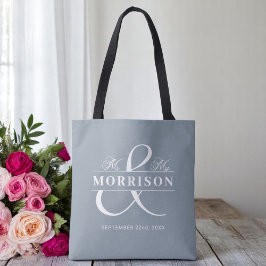 Mr. Monogram Dusty Blue Wedding Tasche