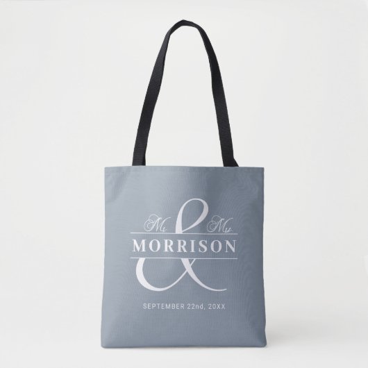 Mr. Monogram Dusty Blue Wedding Tasche (Vorderseite)