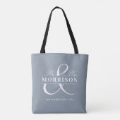 Mr. Monogram Dusty Blue Wedding Tasche (Rückseite)