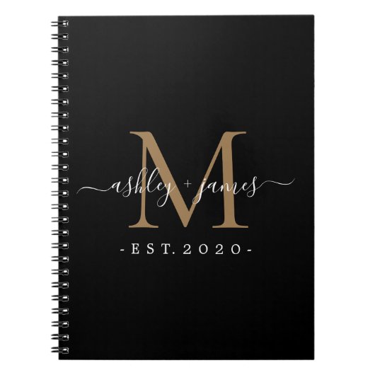 Mr. Monogram Names Year Gold Black Notizblock (Vorderseite)